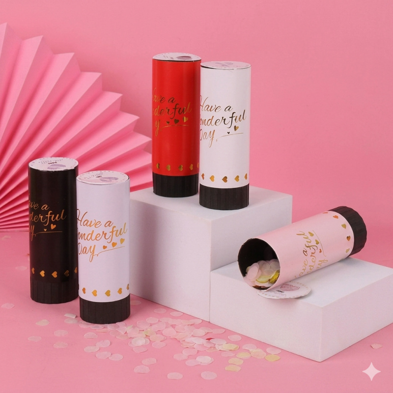 Confetti Cannon Tube - Konfetti-Kanonen Push-Pop für Hochzeit Geburtstag Party