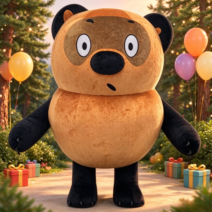Event & Party Supply - Brauner Schwarzbär Aufblasbares Maskottchen-Kostüm für Erwachsene,