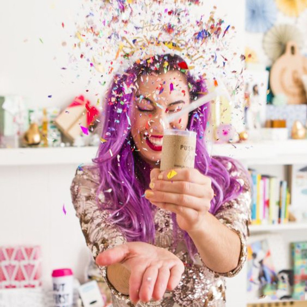Confetti Cannon Tube - Bunte Pastellfarbene Brautparty Push-Up-Konfetti-Popper, Explodierende Party-Deko