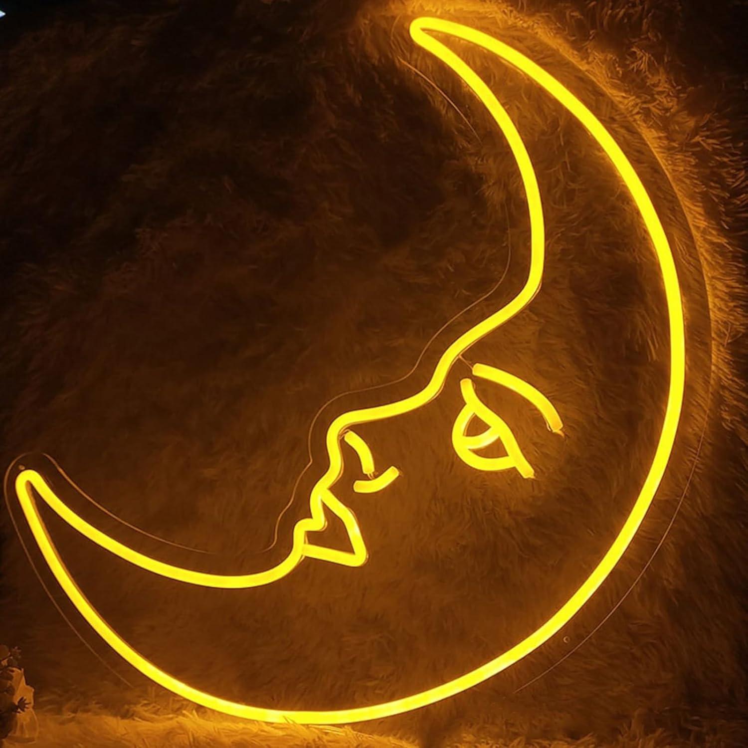 Mondgesichts-Neonschild, USB-d – Neon Sign Party Bewertung und Preis