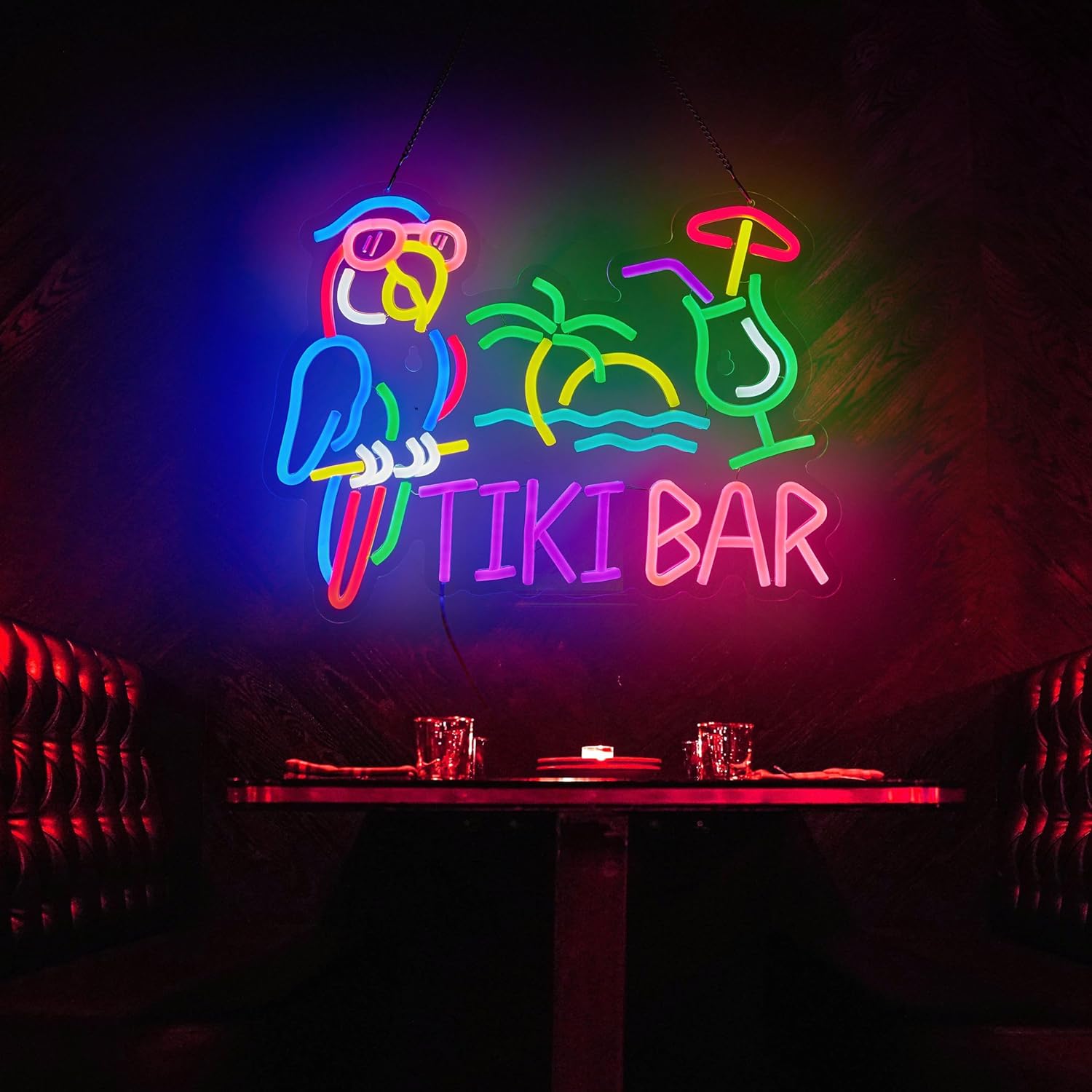 Tiki Bar Papageienpalmen-Neons – Neon Sign Party Bewertung und Preis